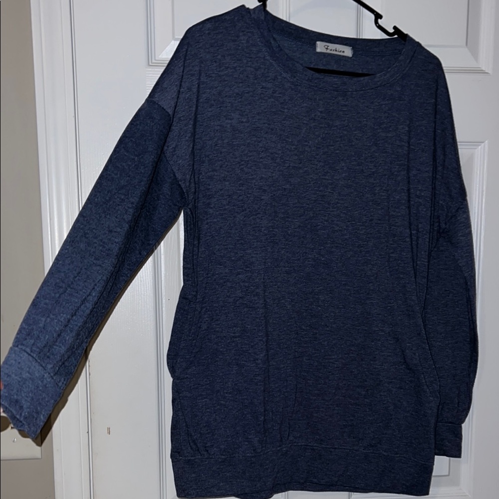 Blue Long Sleeve Top